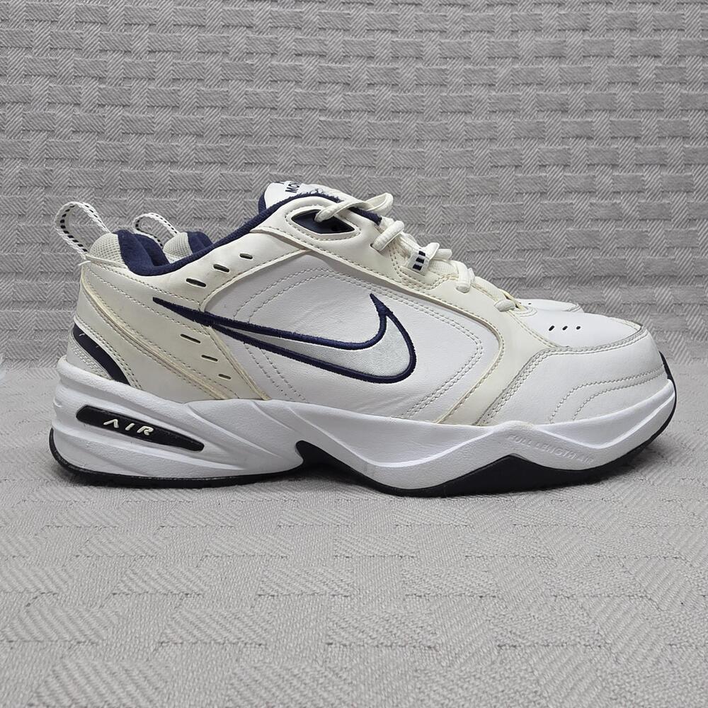 Nike Air Monarch IV Mens Size 12 White Leather Walking Running Shoe 416355-102